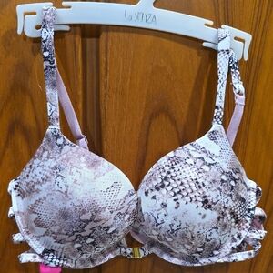 La Senza Exotic Snake Print Bra - Light Pink and Brown